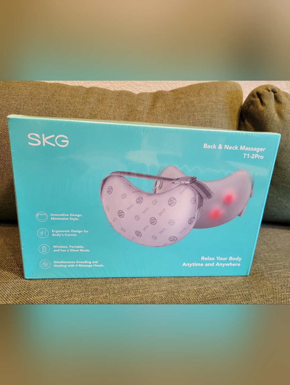 New In Box SKG Back And Neck Massager T1-2Pro Wireless Portable
